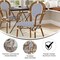 Flash Furniture Lourdes Thonet French Bistro Stacking Chair w/Arms, White/Navy PE Rattan/Bamboo Print Alum Frame SDA-AD642002A-WHNVY-NAT-GG - alternate 6